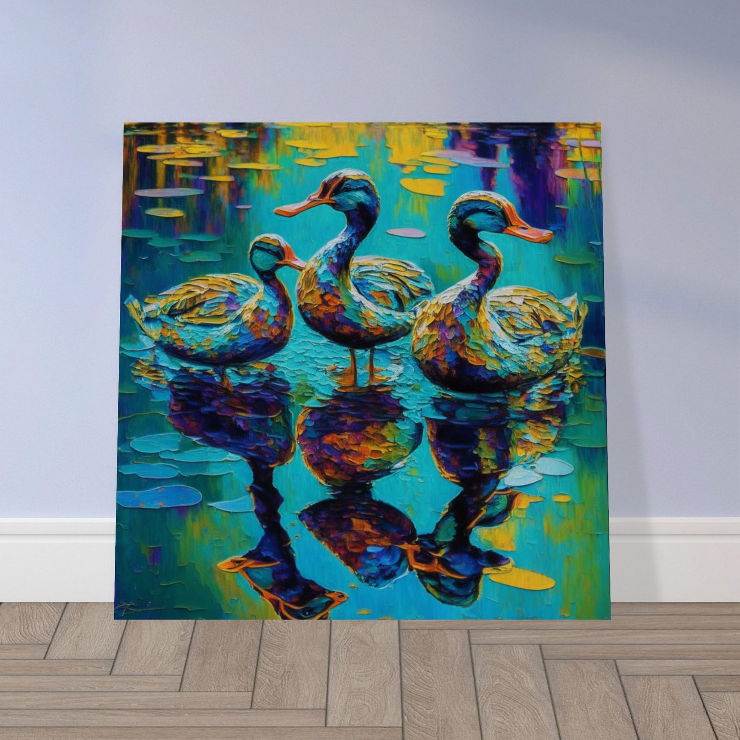 Nature Theme, Printed Wall Art, Duckpond, Foam Backing, Perfect Gift.