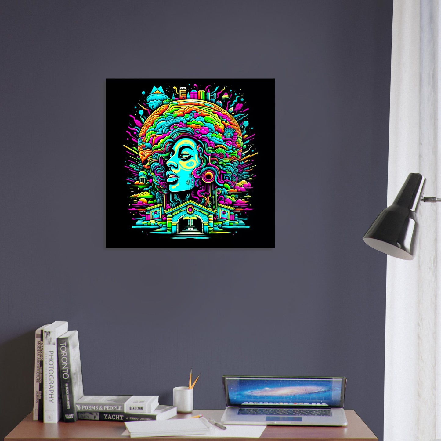 Psychedelic Theme, Printed Wall Art, Type D, Foam Backing, Perfect Gift.