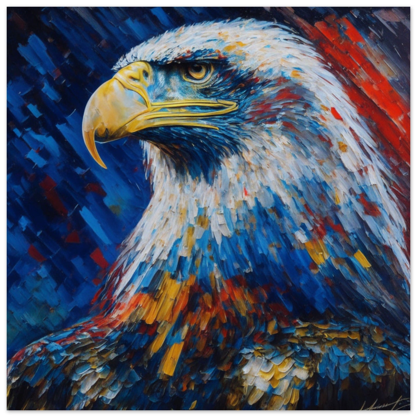 Nature Theme, Printed Wall Art, Bald Eagle, Foam Backing, Perfect Gift.