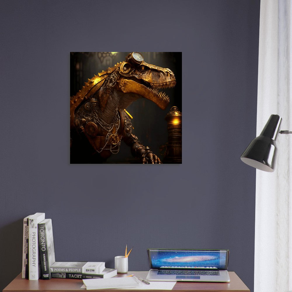 Steampunk Theme, Printed Wall Art, T-Rex, Foam Backing, Perfect Gift.