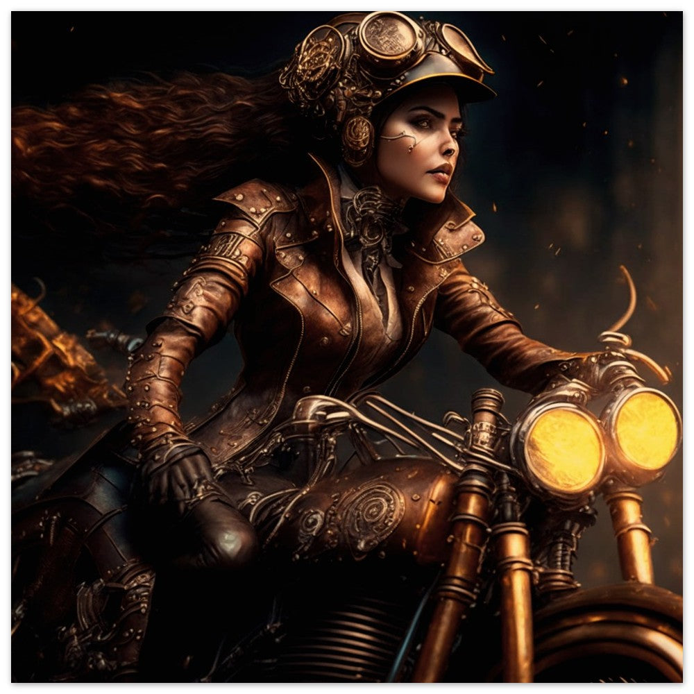 Foam Print - Steampunk Theme, Female, Motorcycle.