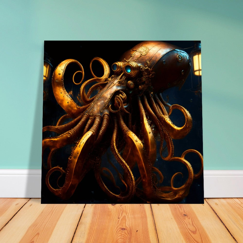 Steampunk Theme, Printed Wall Art, Squid, Foam Backing, Perfect Gift