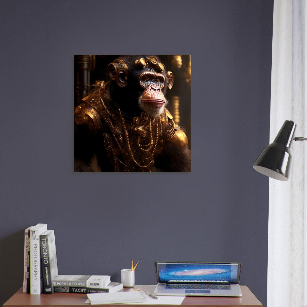 Steampunk Theme, Printed Wall Art, Chimp, Foam Backing, Perfect Gift.