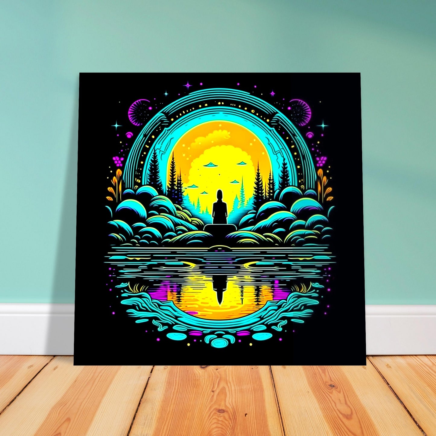 Psychedelic Theme, Printed Wall Art, Type C, Foam Backing, Perfect Gift.