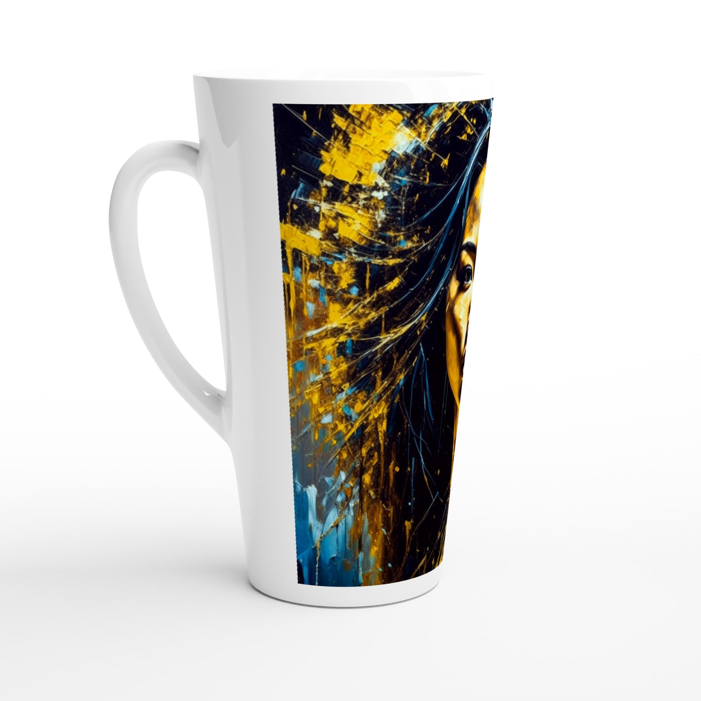 Designer White Latte 17oz Ceramic Mug