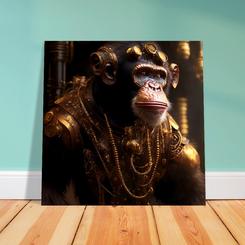 Steampunk Theme, Printed Wall Art, Chimp, Foam Backing, Perfect Gift.