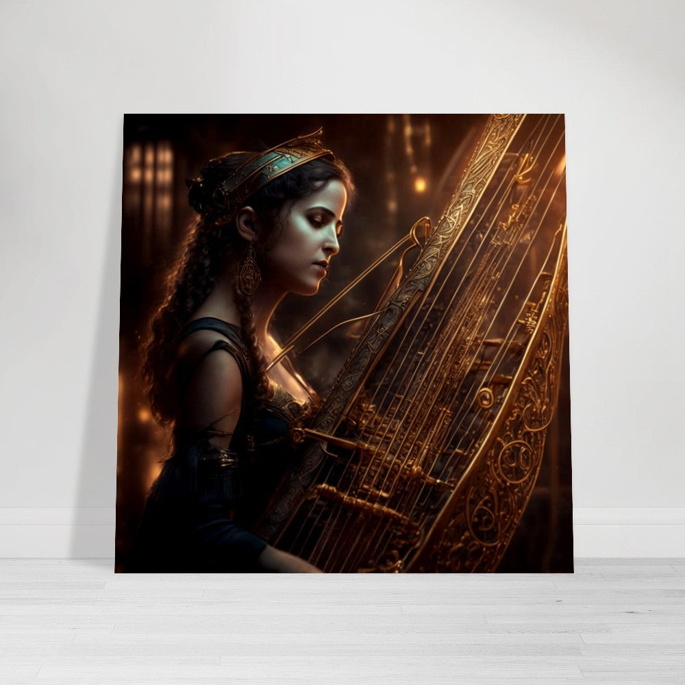 Steampunk Poster - Premium Semi-Glossy Paper Poster, Harpist, Perfect Gift