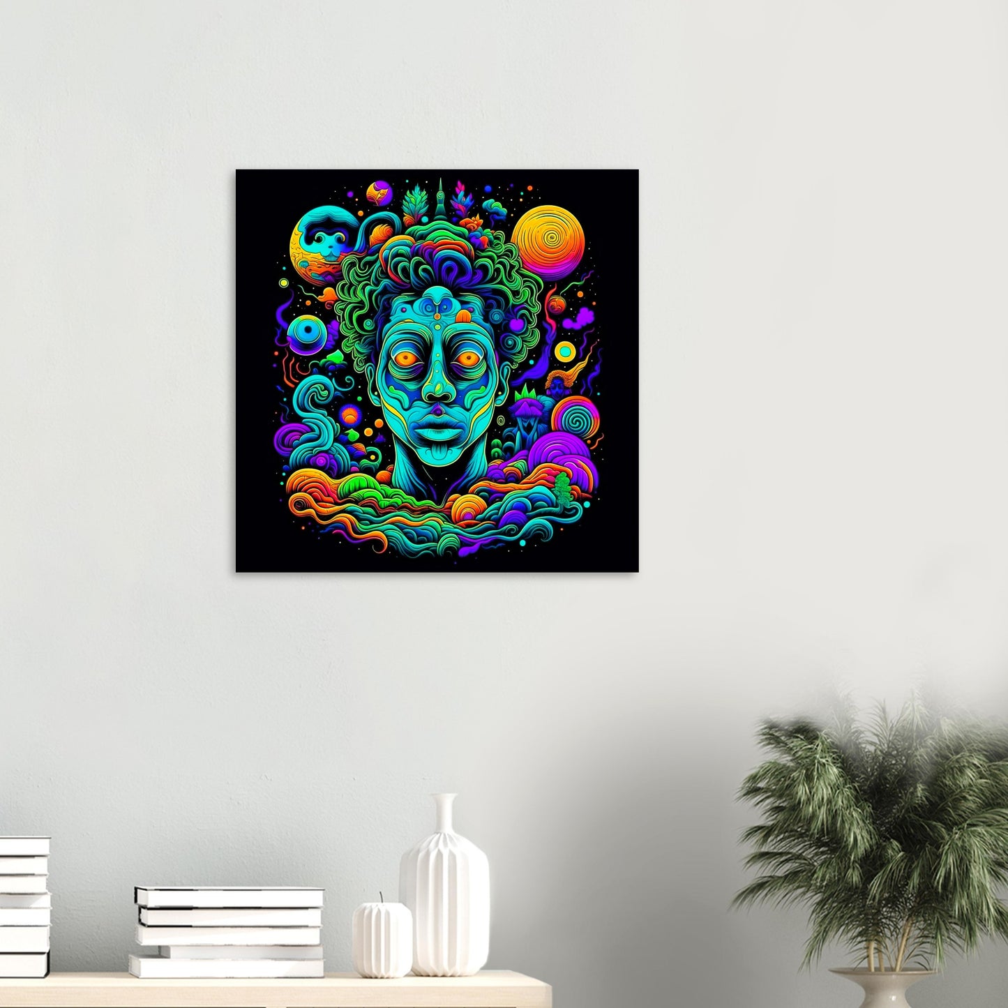 Psychedelic Theme, Printed Wall Art, Type G, Foam Backing, Perfect Gift.