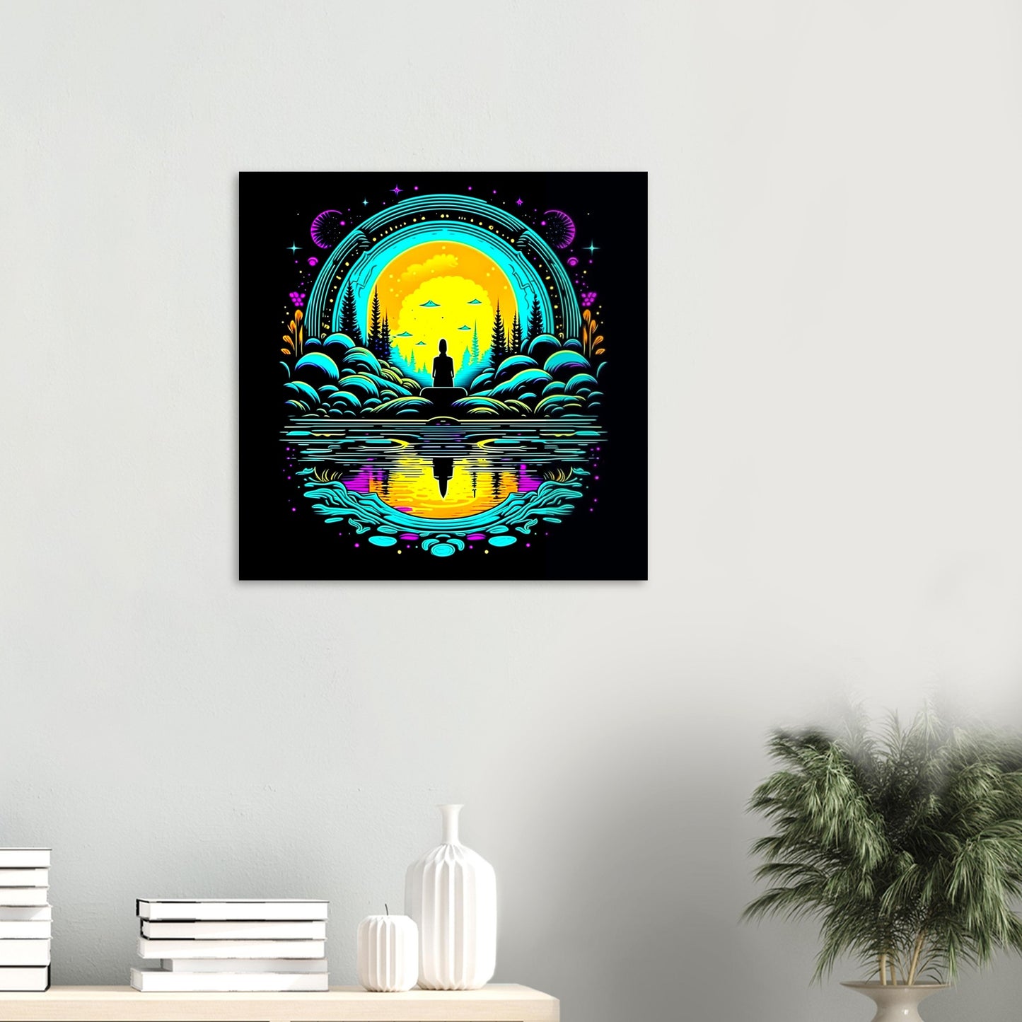 Psychedelic Theme, Printed Wall Art, Type C, Foam Backing, Perfect Gift.