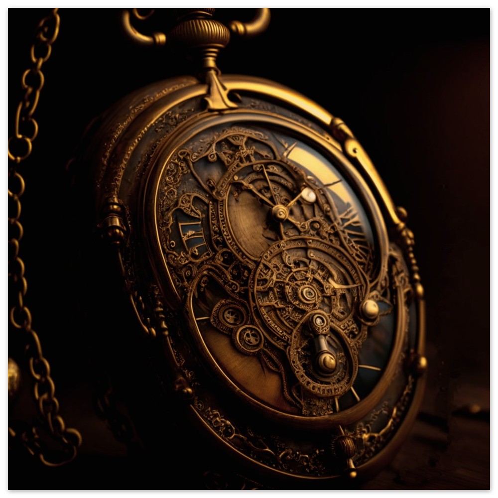 Steampunk Theme, Printed Wall Art, Pocket Watch, Foam Backing, Perfect Gift.