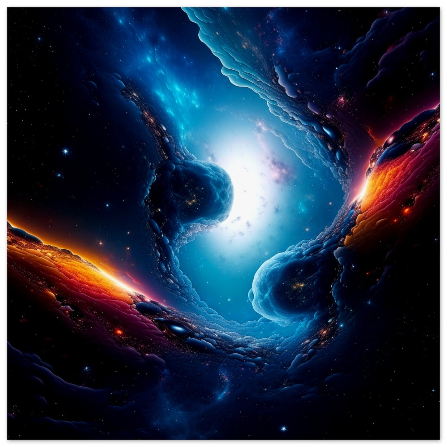 Space Theme - Printed Wall Art - Colliding Galaxies - Foam Backing - Perfect Gift