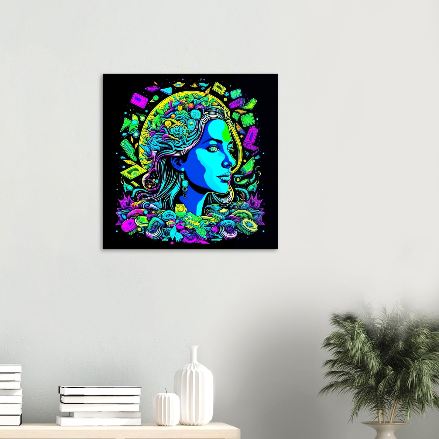 Psychedelic Theme, Printed Wall Art, Type F, Foam Backing, Perfect Gift.