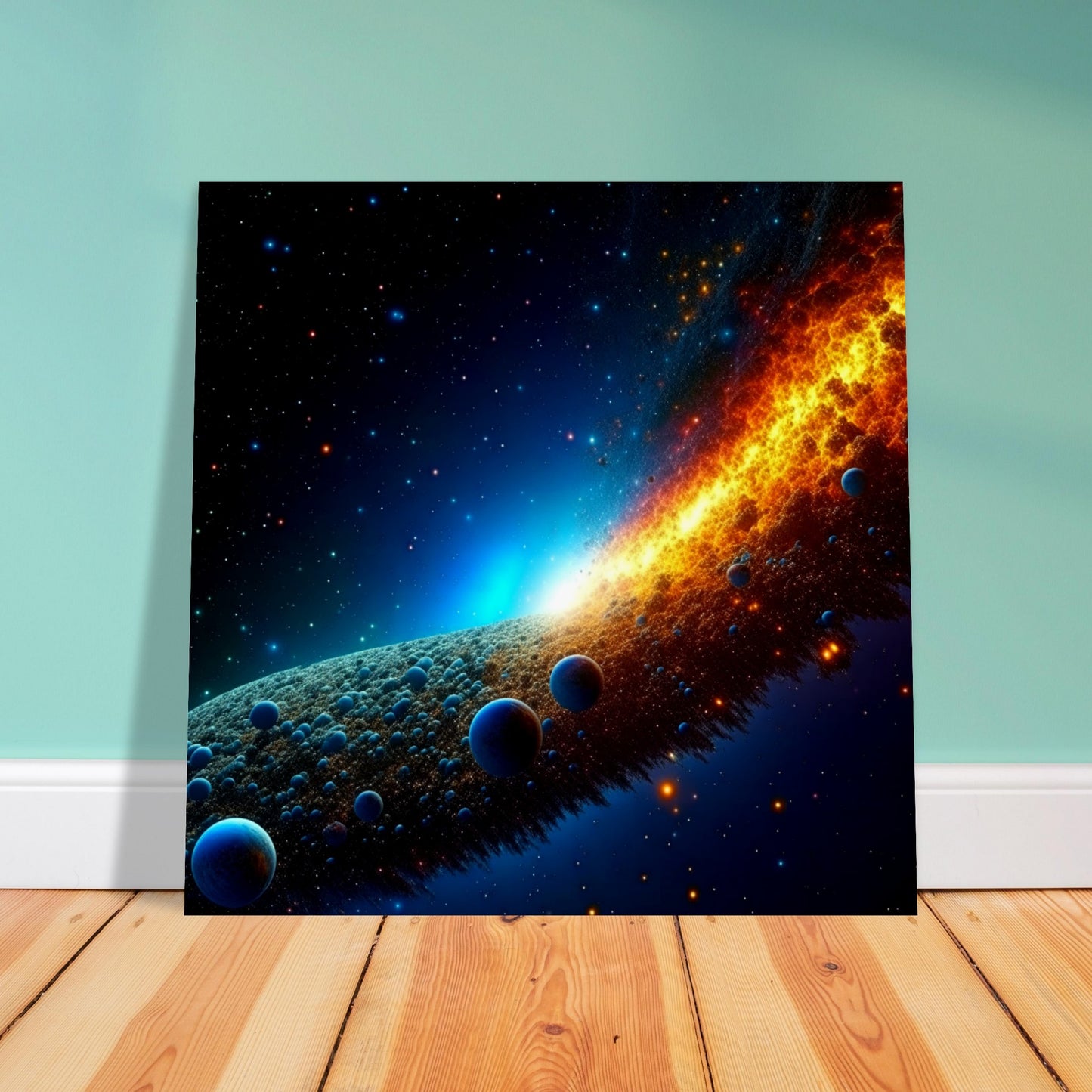 Space Theme - Printed Wall Art - Galactic Collision Debris - Foam Backing - Perfect Gift