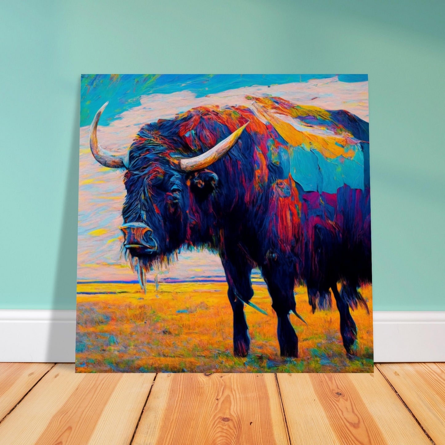 Nature Theme, Printed Wall Art, Bison, Foam Backing, Perfect Gift.