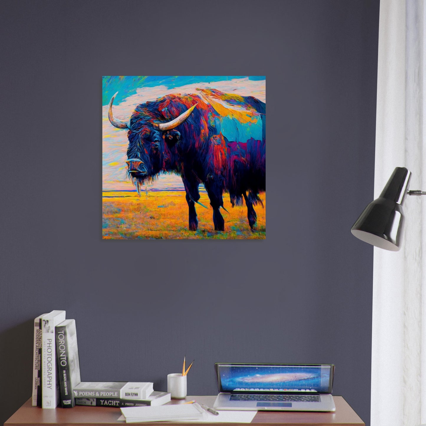 Nature Theme, Printed Wall Art, Bison, Foam Backing, Perfect Gift.