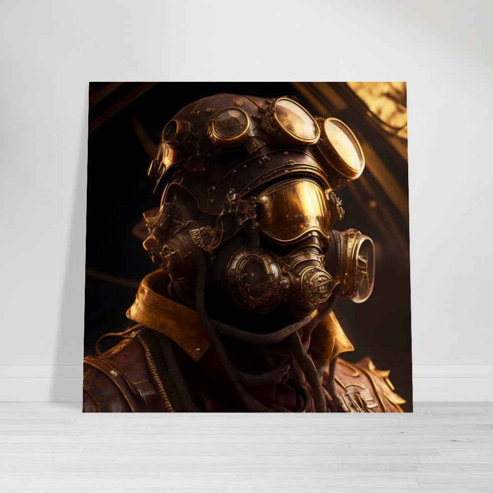 Steampunk Poster - Premium Semi-Glossy Paper Poster, Pilot & Mask, Perfect Gift