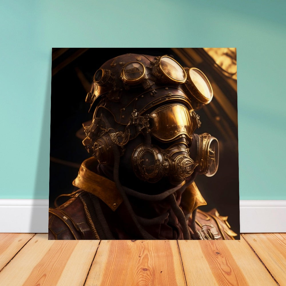 Steampunk Theme, Printed Wall Art, Pilot & Mask, Foam Backing, Perfect Gift.