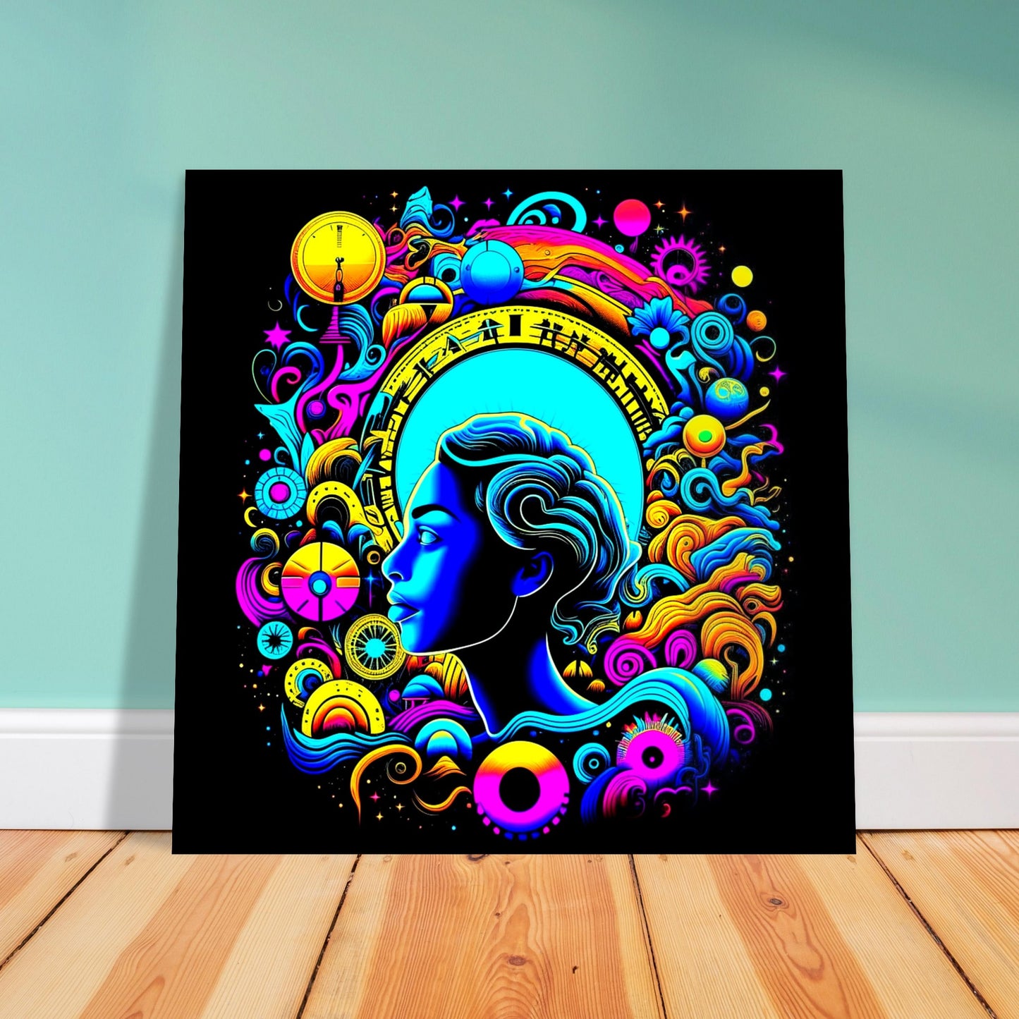 Psychedelic Theme, Printed Wall Art, Type E, Foam Backing, Perfect Gift.