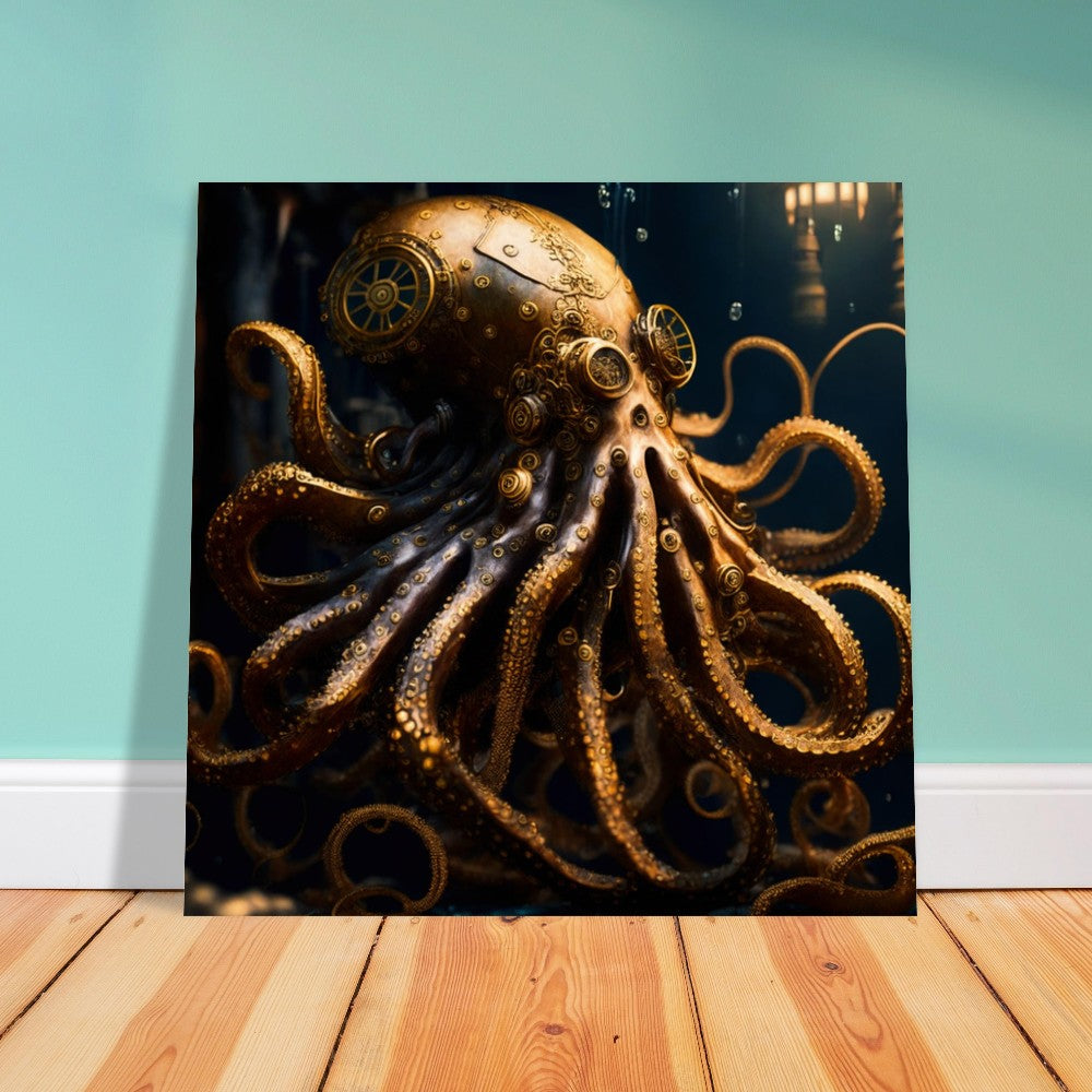 Steampunk Theme, Printed Wall Art, Octopus, Foam Backing, Perfect Gift