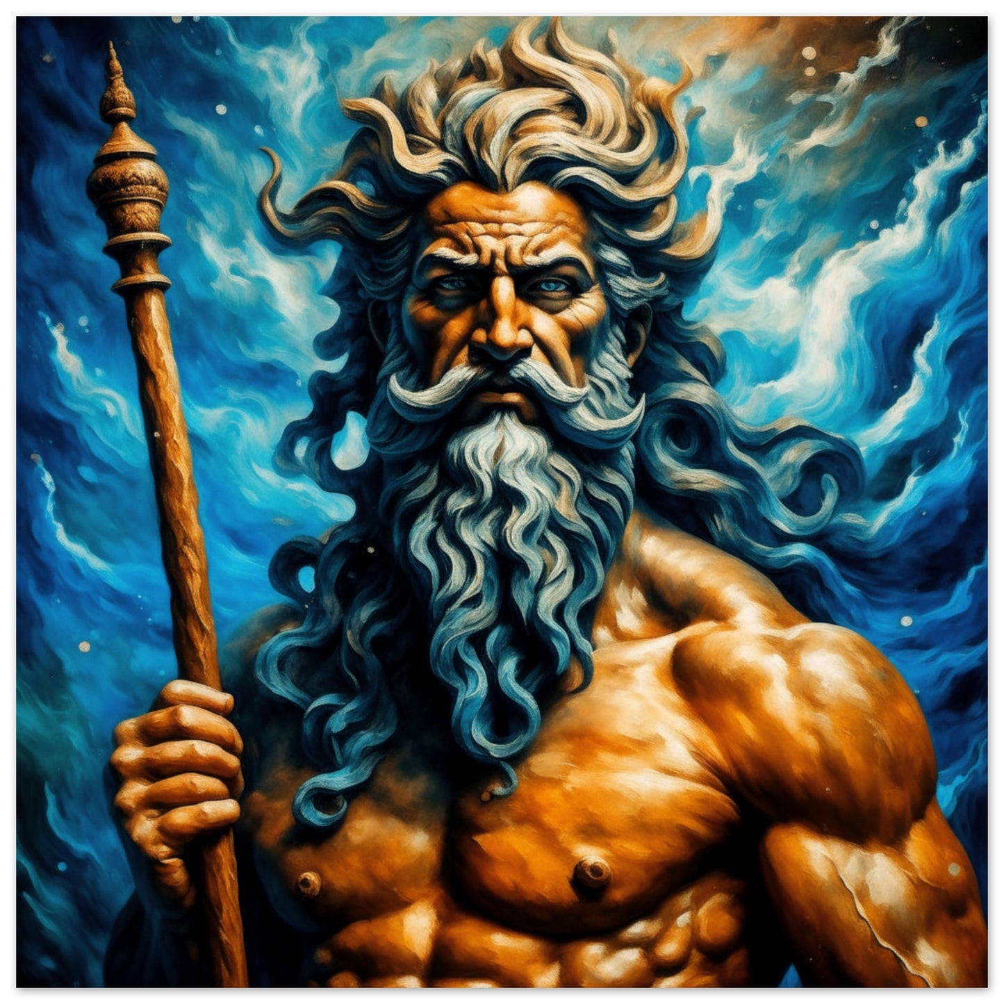 Classics Theme, Printed Wall Art, Poseidon, Foam Backing, Perfect Gift