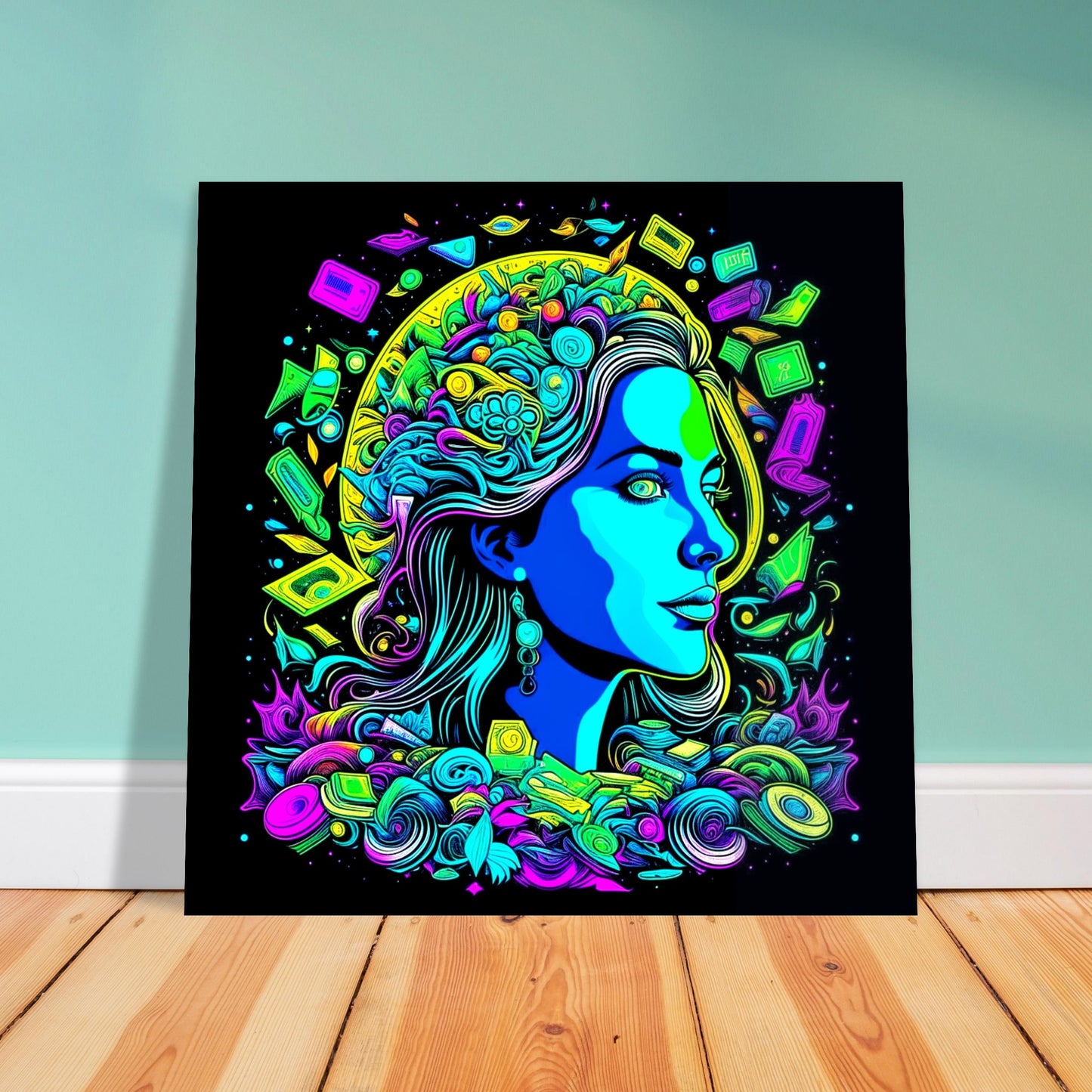 Psychedelic Theme, Printed Wall Art, Type F, Foam Backing, Perfect Gift.