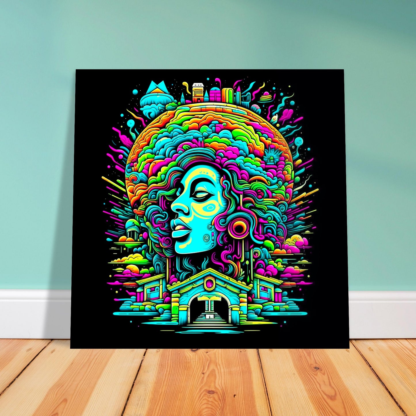 Psychedelic Theme, Printed Wall Art, Type D, Foam Backing, Perfect Gift.