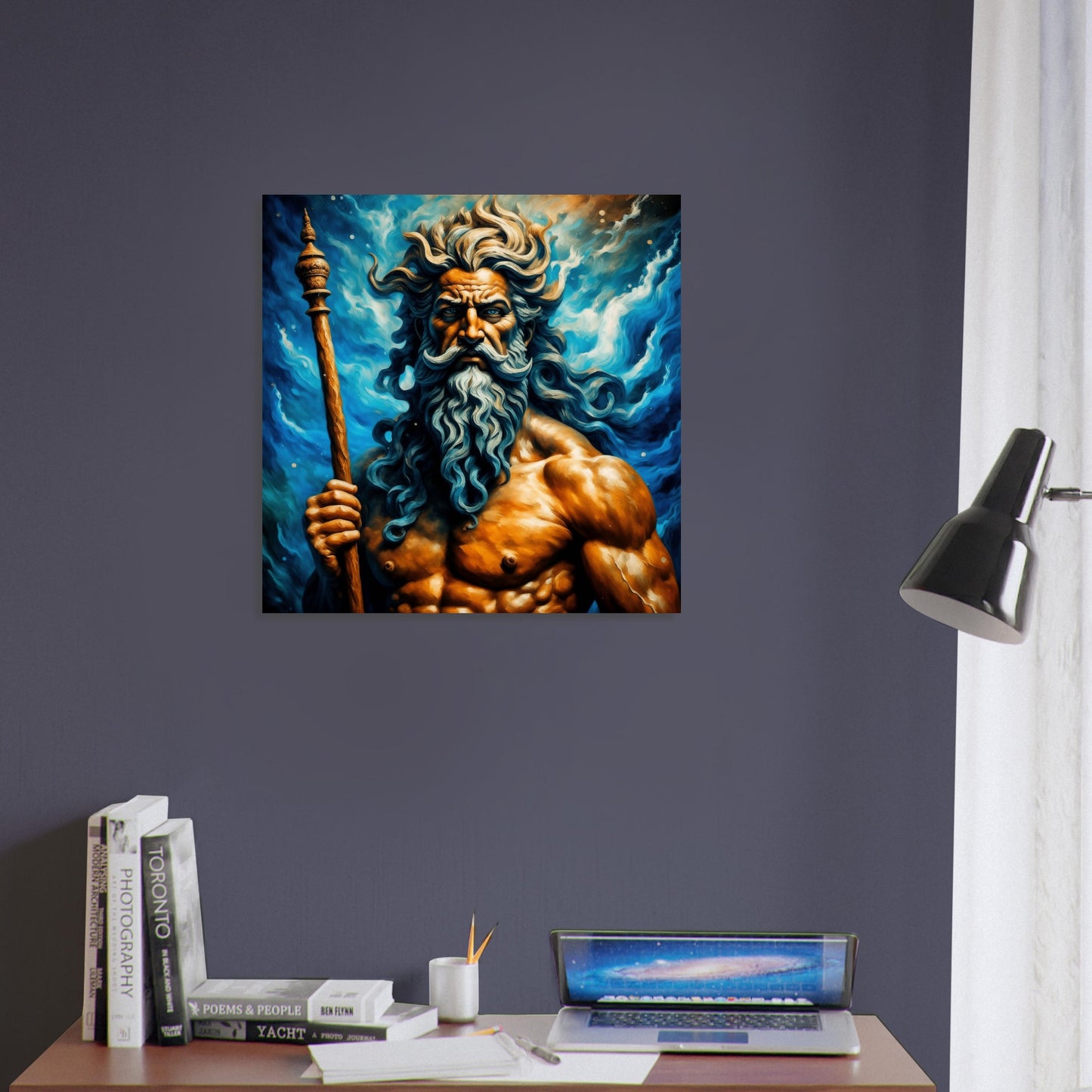 Classics Theme, Printed Wall Art, Poseidon, Foam Backing, Perfect Gift