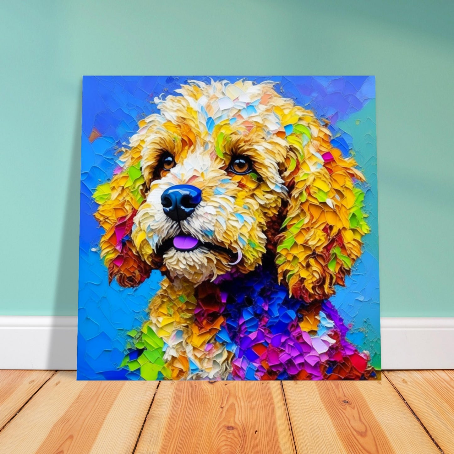 Pet Theme, Printed Wall Art, Colourful Cockapoo, Foam Backing, Perfect Gift.