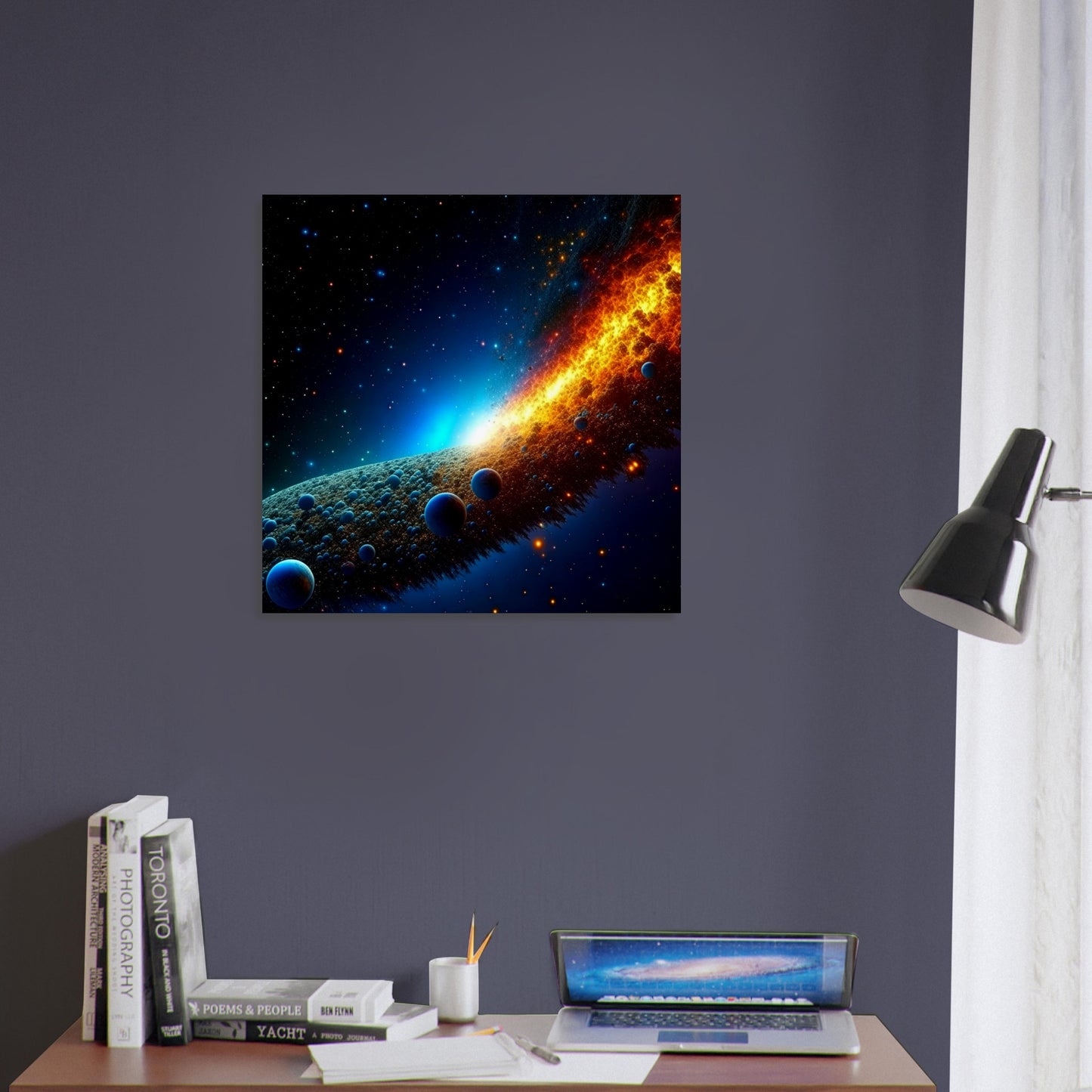 Space Theme - Printed Wall Art - Galactic Collision Debris - Foam Backing - Perfect Gift