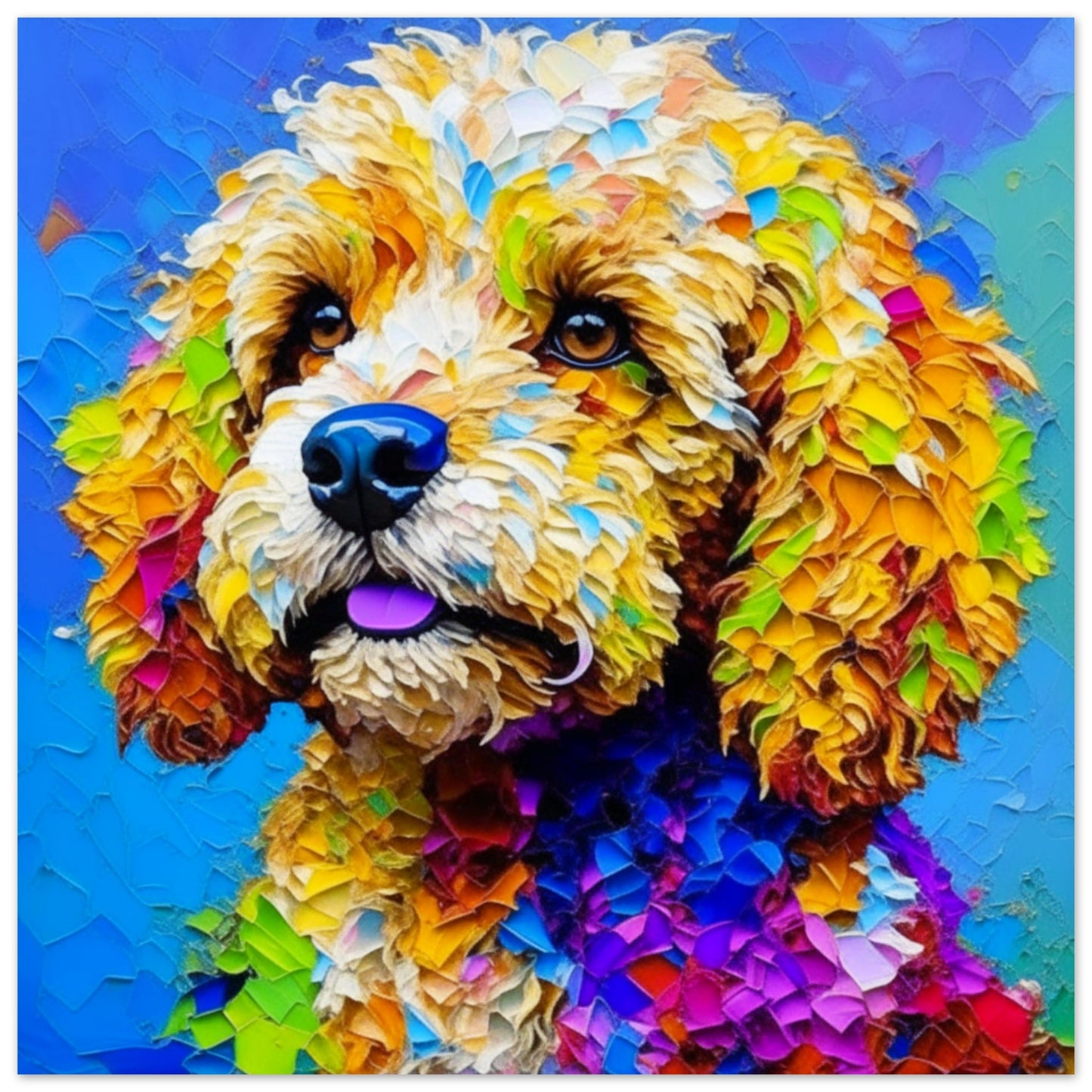 Pet Theme, Printed Wall Art, Colourful Cockapoo, Foam Backing, Perfect Gift.