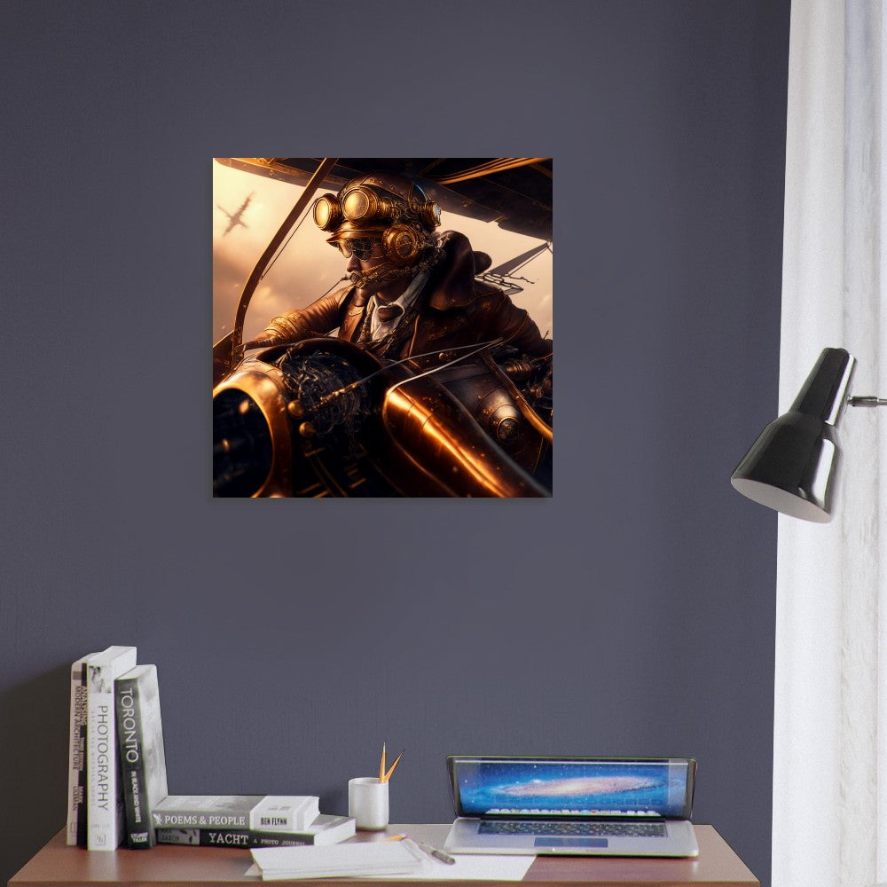 Steampunk Theme, Printed Wall Art, Flight Navigator, Foam Backing, Perfect Gift.