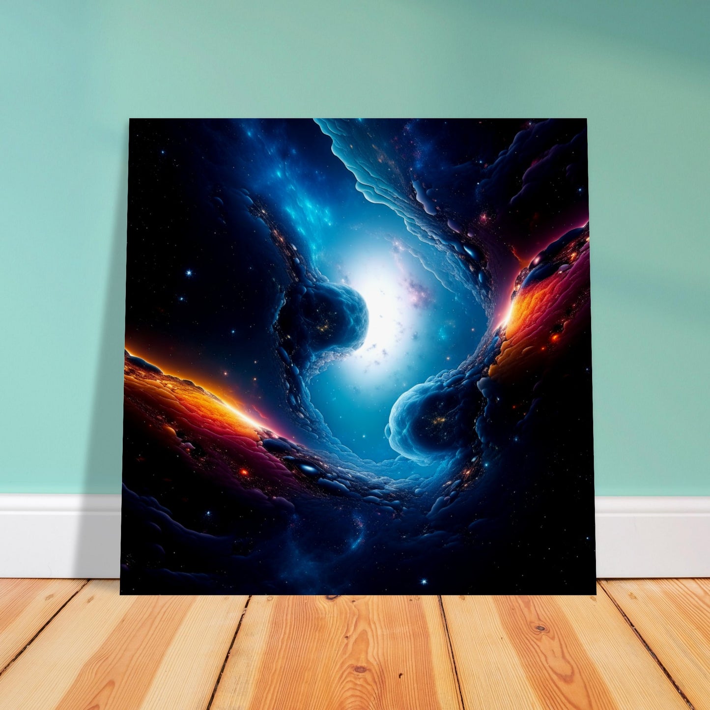 Space Theme - Printed Wall Art - Colliding Galaxies - Foam Backing - Perfect Gift