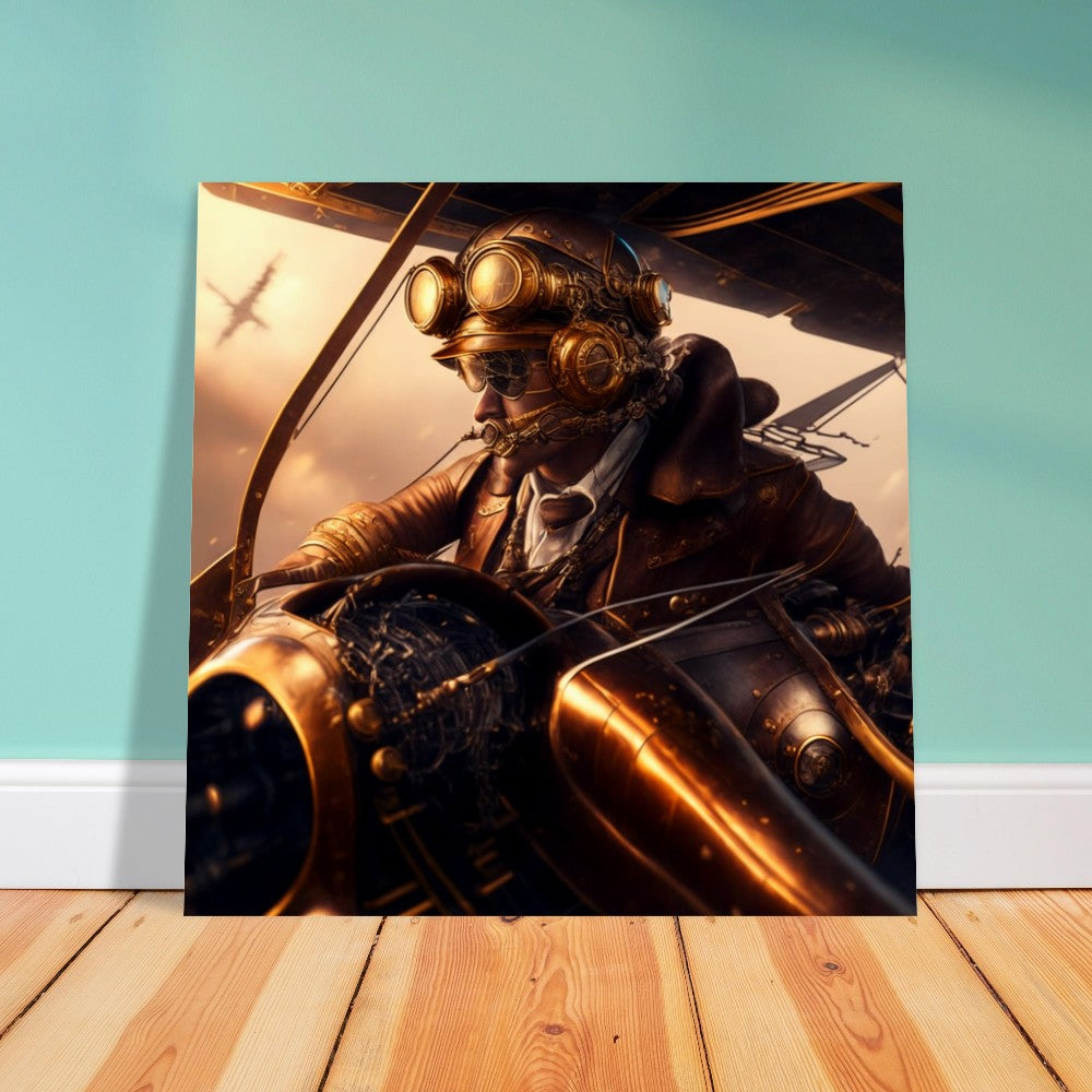 Steampunk Theme, Printed Wall Art, Flight Navigator, Foam Backing, Perfect Gift.