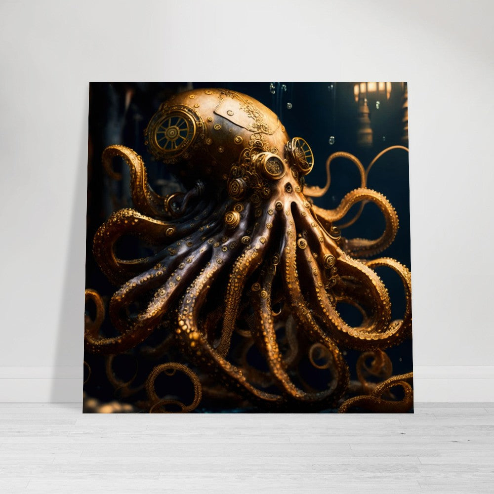 Steampunk Poster - Premium Semi-Glossy Paper Poster, Octopus, Perfect Gift