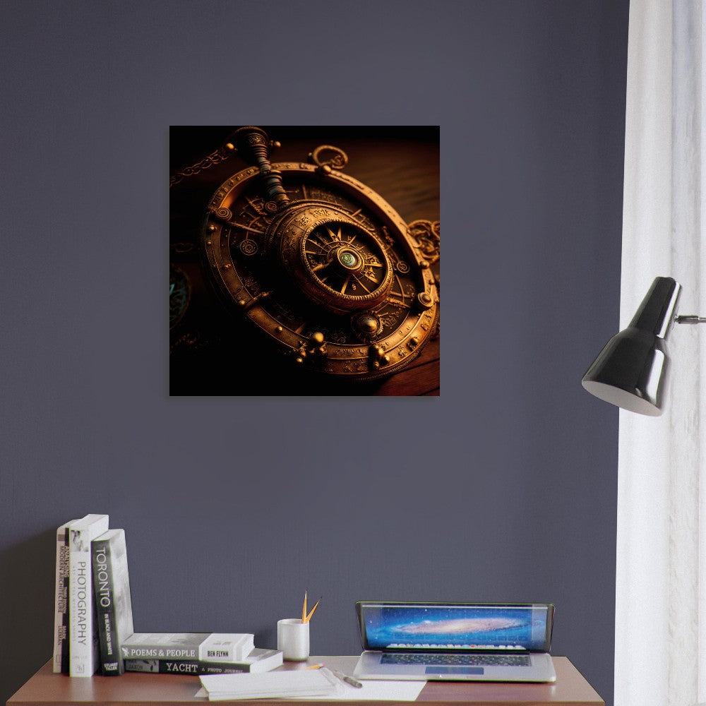 Steampunk Theme, Printed Wall Art, Compass, Foam Backing, Perfect Gift.