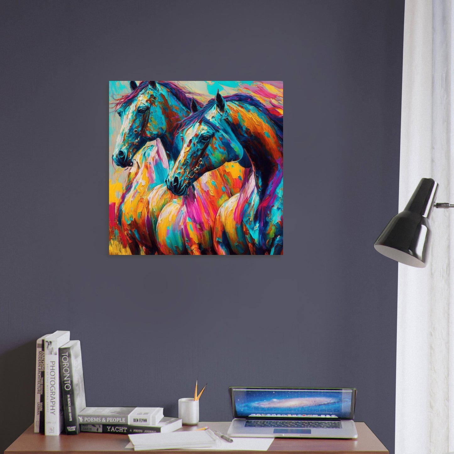 Special Offer - Printed Wall Art, Wild Prairie Horses, Aluminium Print