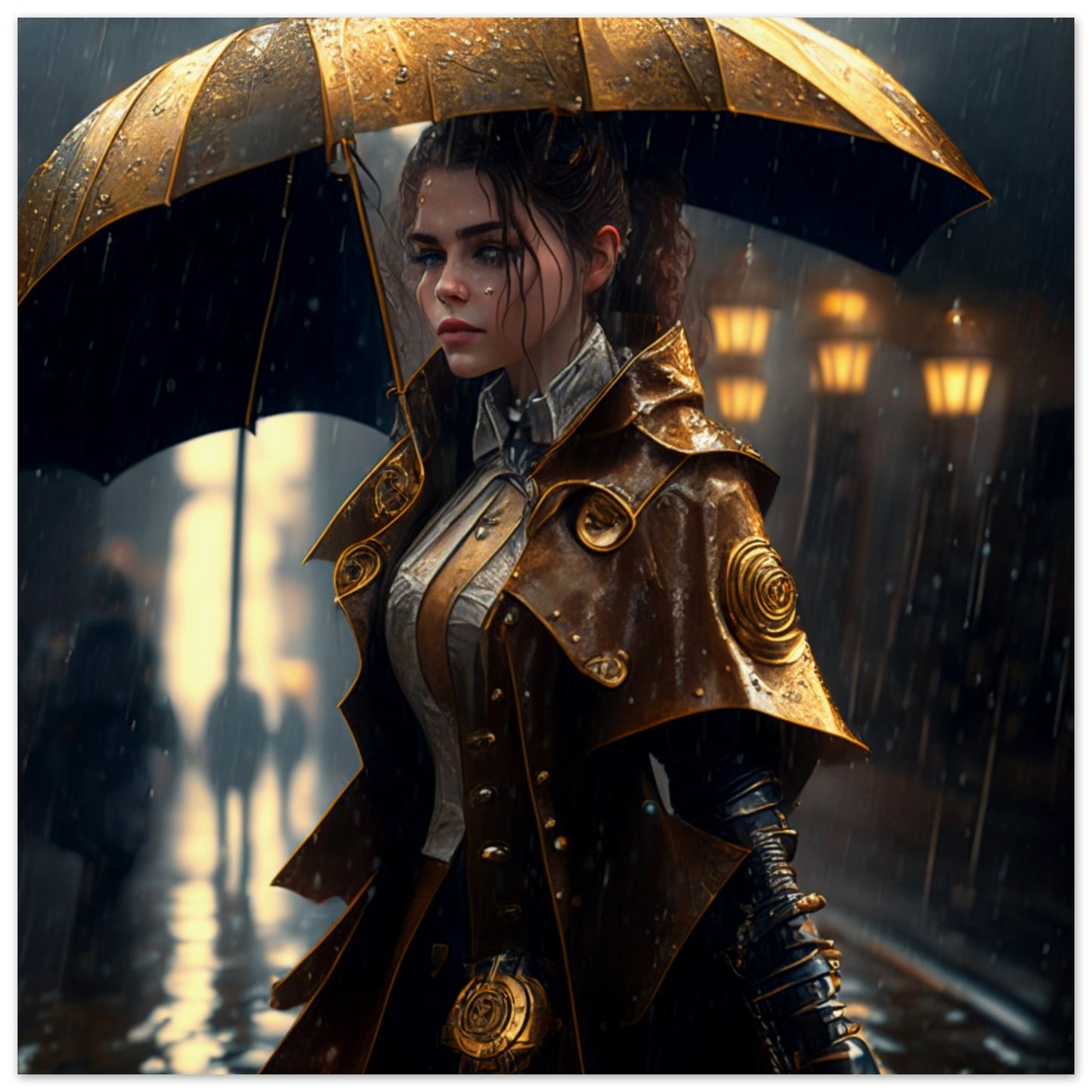 Steampunk Poster - Premium Semi-Glossy Paper Poster, Raining, Perfect Gift