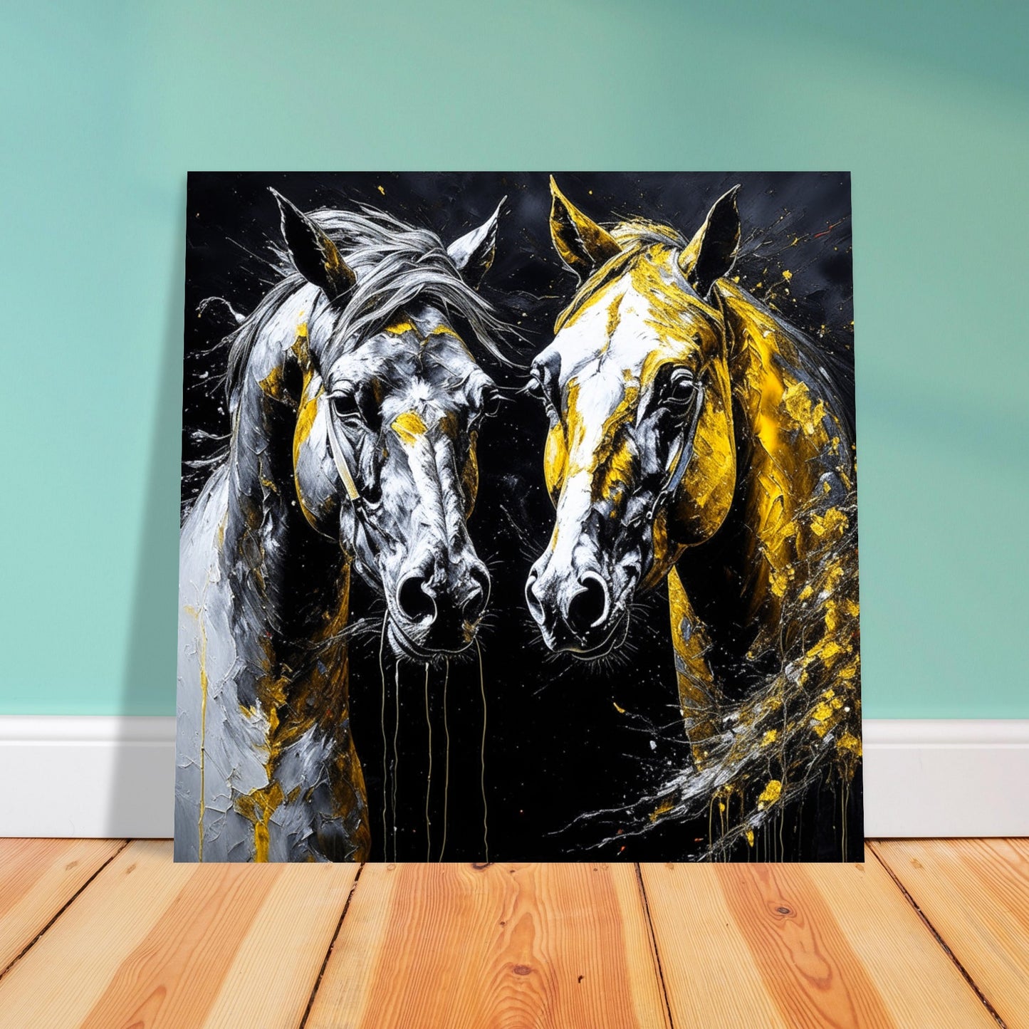 Nature Theme, Printed Wall Art, Wild Horses, Foam Backing, Perfect Gift.