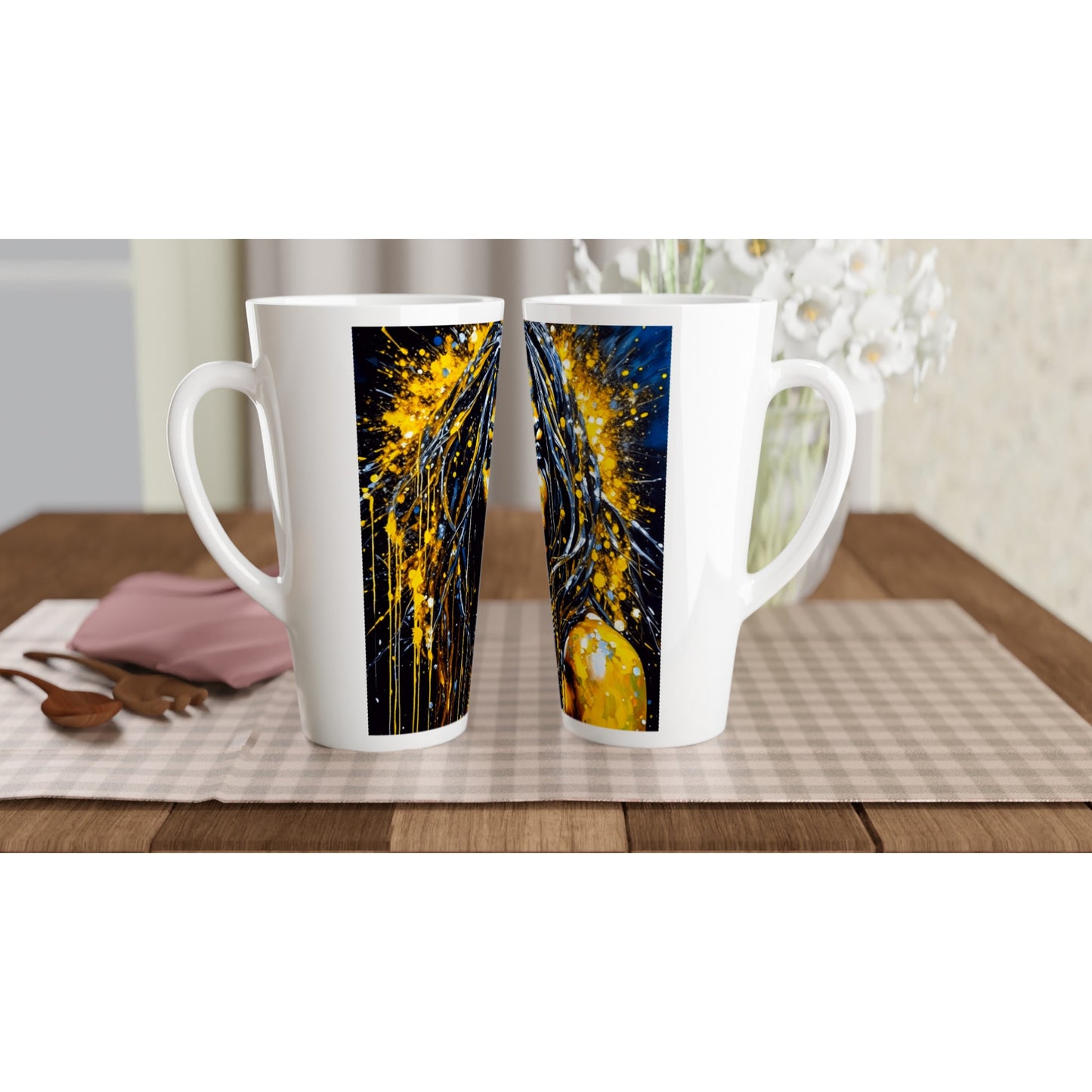 Designer White Latte 17oz Ceramic Mug