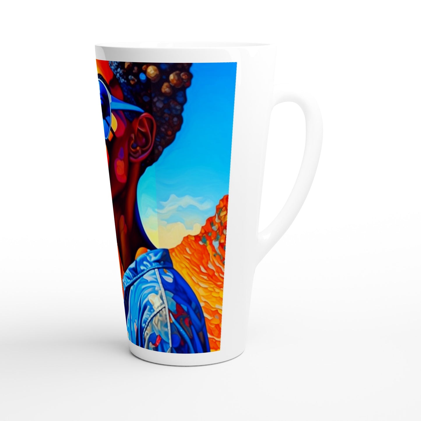 Designer White Latte 17oz Ceramic Mug