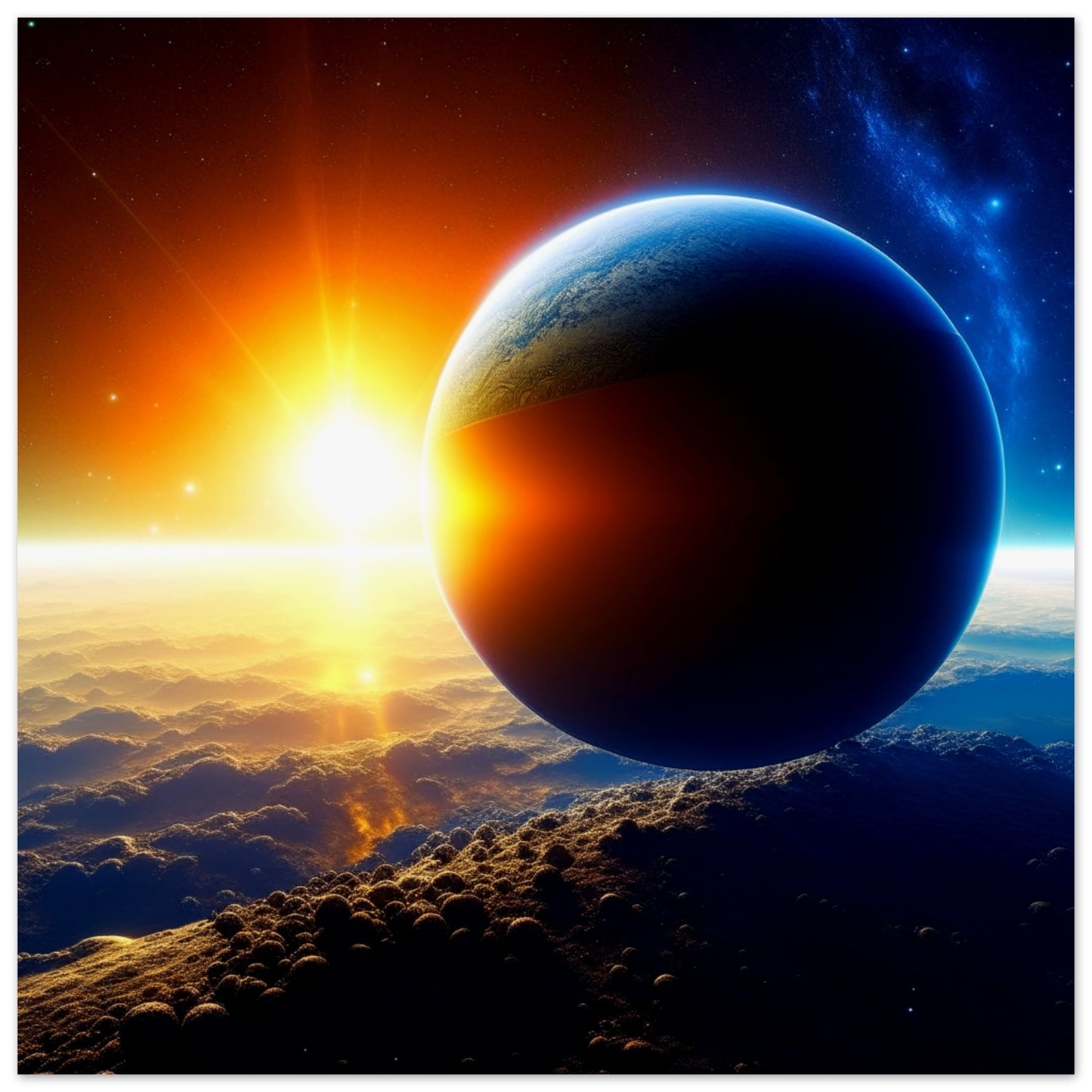 Space Theme - Printed Wall Art - Exoplanet Transit - Foam Backing - Perfect Gift