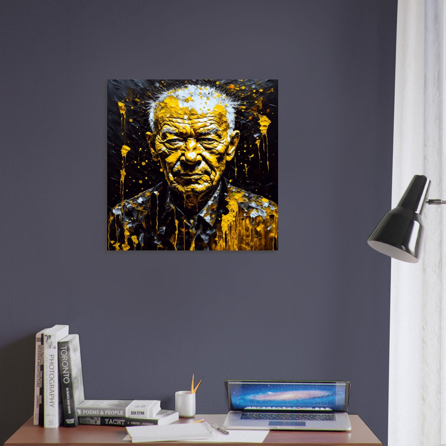 Male Portrait Theme, Printed Wall Art, Expressions E, Foam Backing, Perfect Gift.