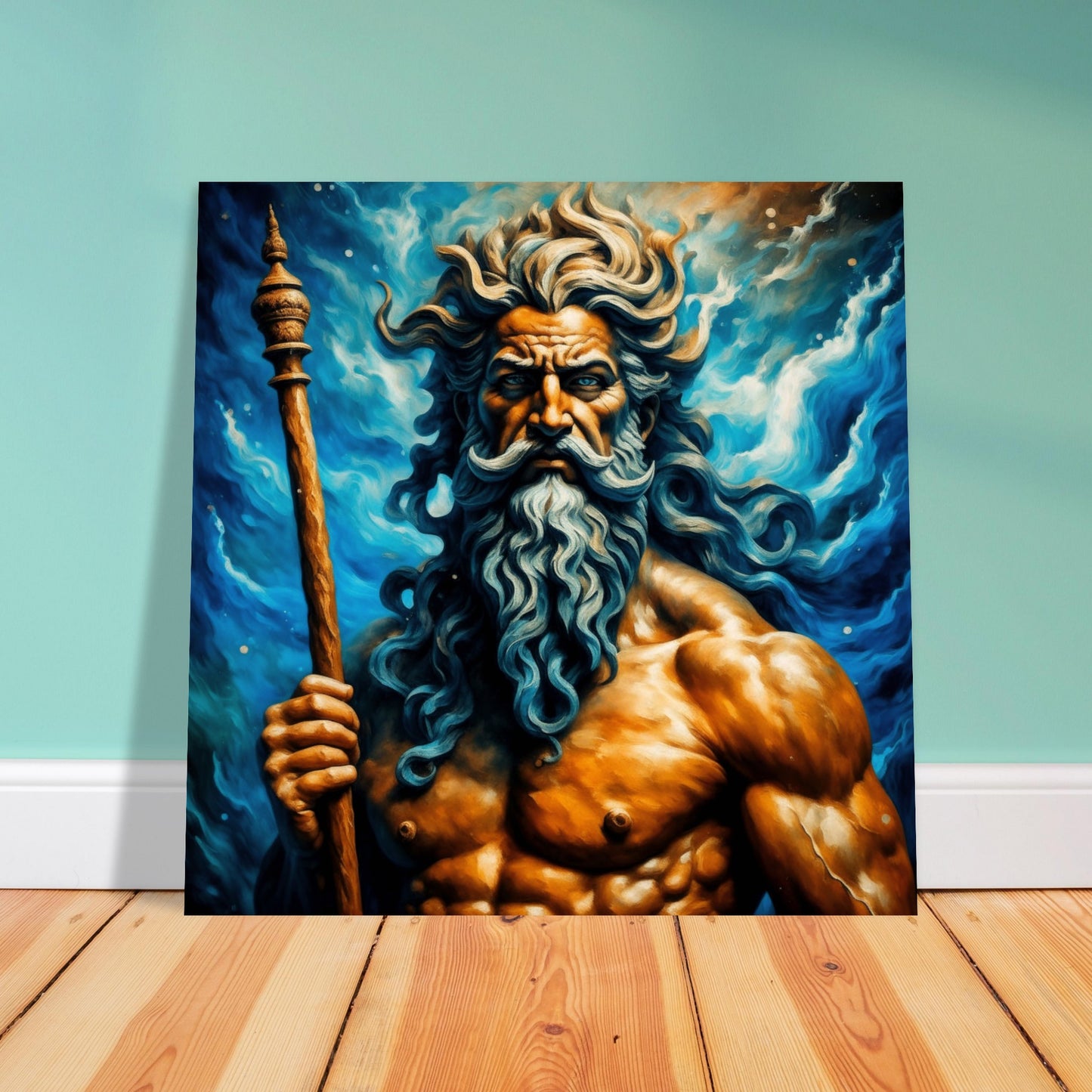 Classics Theme, Printed Wall Art, Poseidon, Foam Backing, Perfect Gift