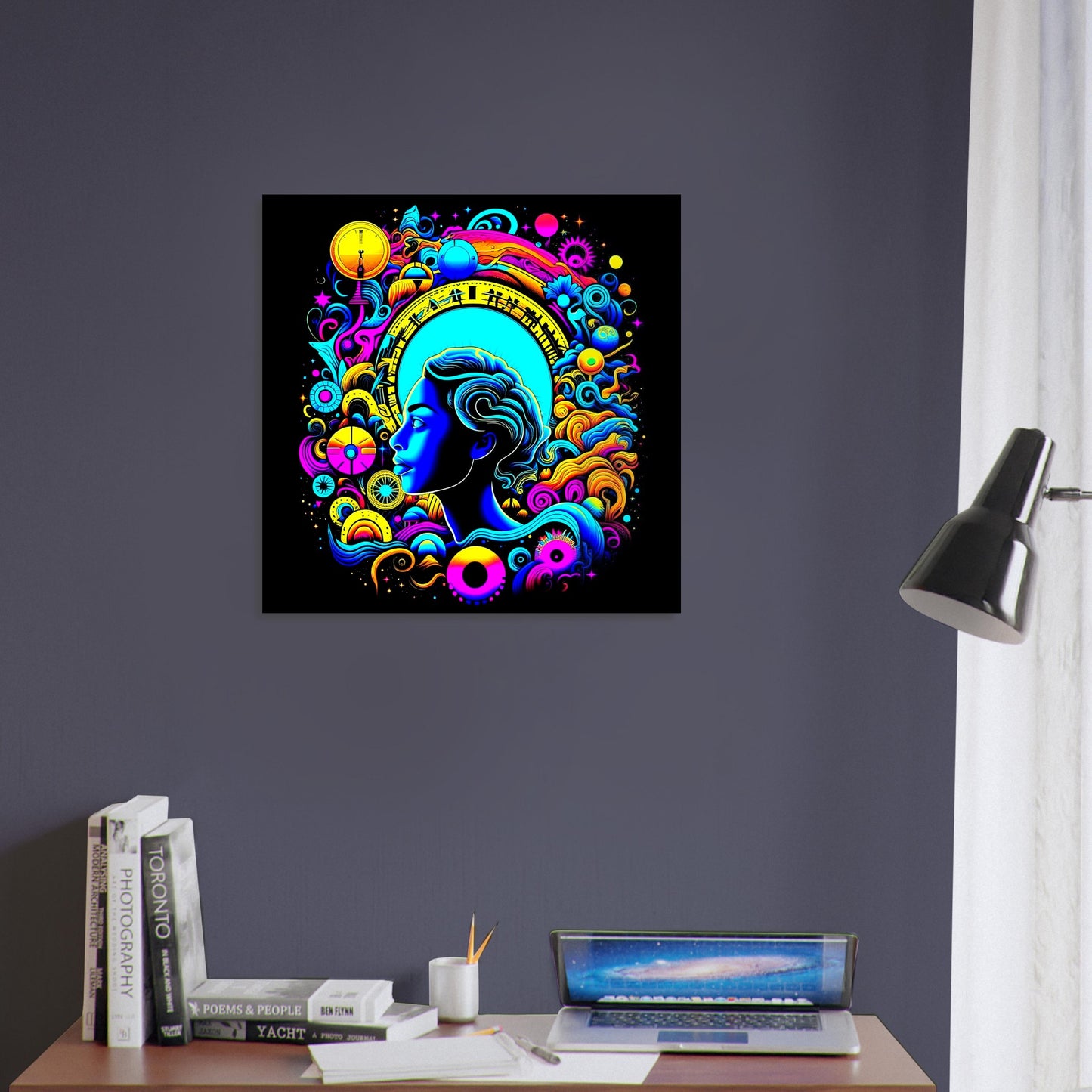 Psychedelic Theme, Printed Wall Art, Type E, Foam Backing, Perfect Gift.