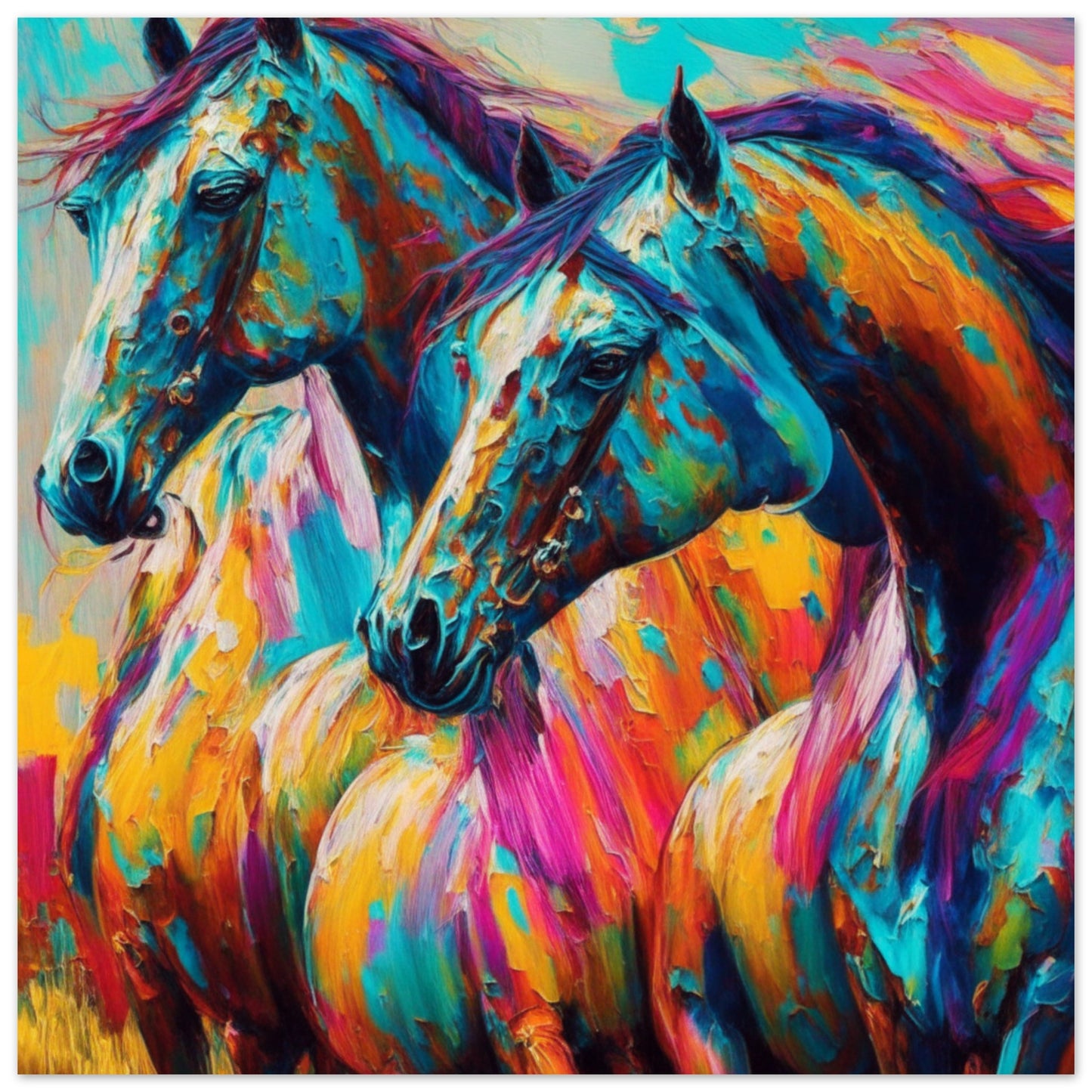 Special Offer - Printed Wall Art, Wild Prairie Horses, Aluminium Print