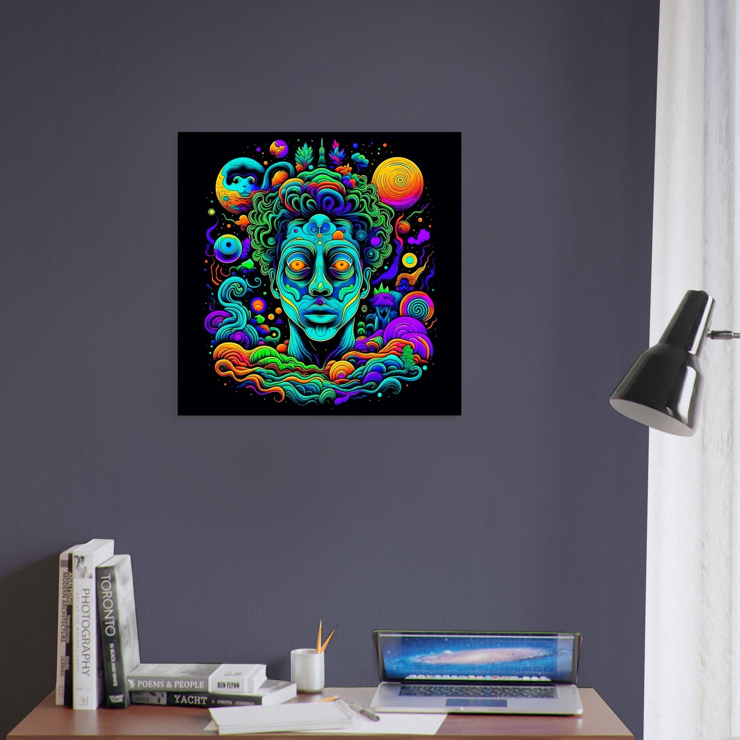 Psychedelic Theme, Printed Wall Art, Type G, Foam Backing, Perfect Gift.