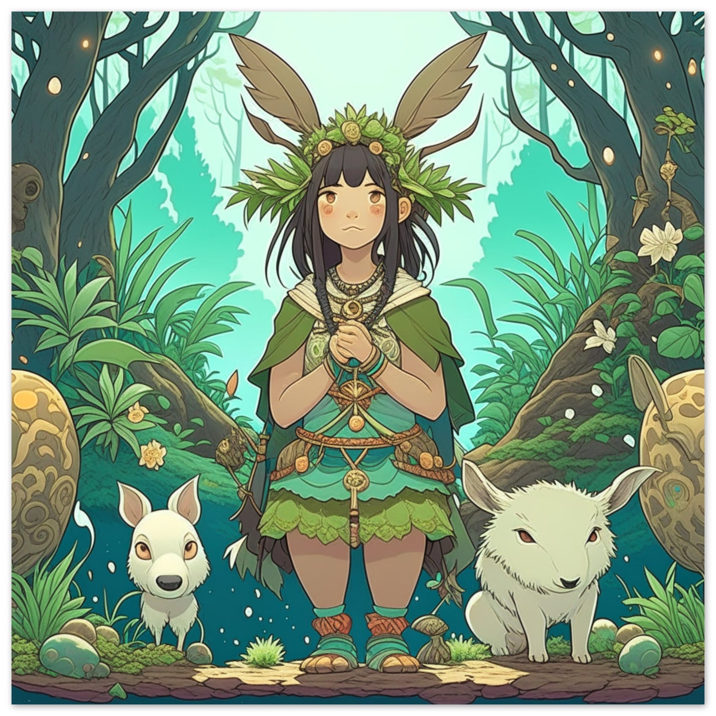 Anime Theme, Printed Wall Art, Forest Protector, Foam Backing, Perfect Gift