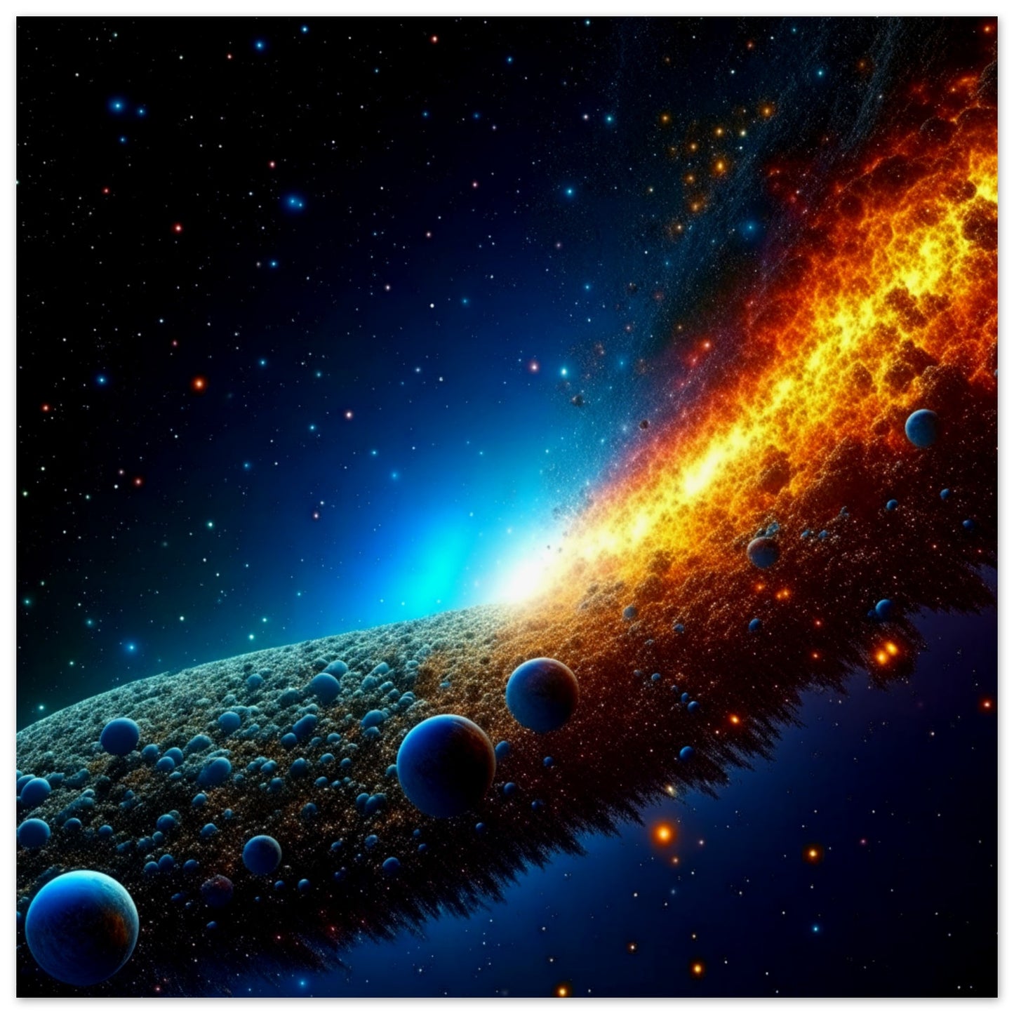 Space Theme - Printed Wall Art - Galactic Collision Debris - Foam Backing - Perfect Gift