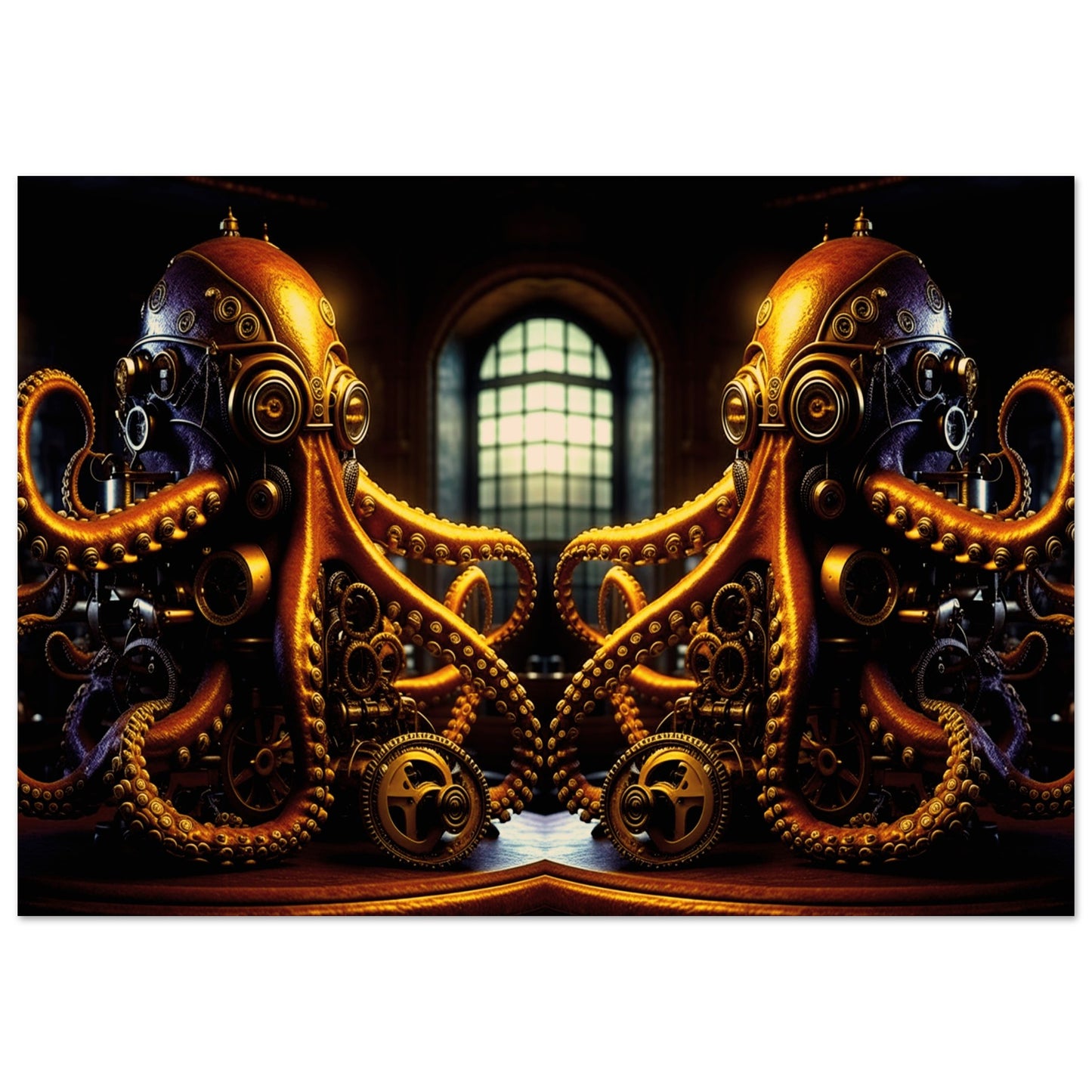 Aluminum Print - Limited Edition - Steampunk Octopus - 1000mm x 700mm - Only 100 will be made.