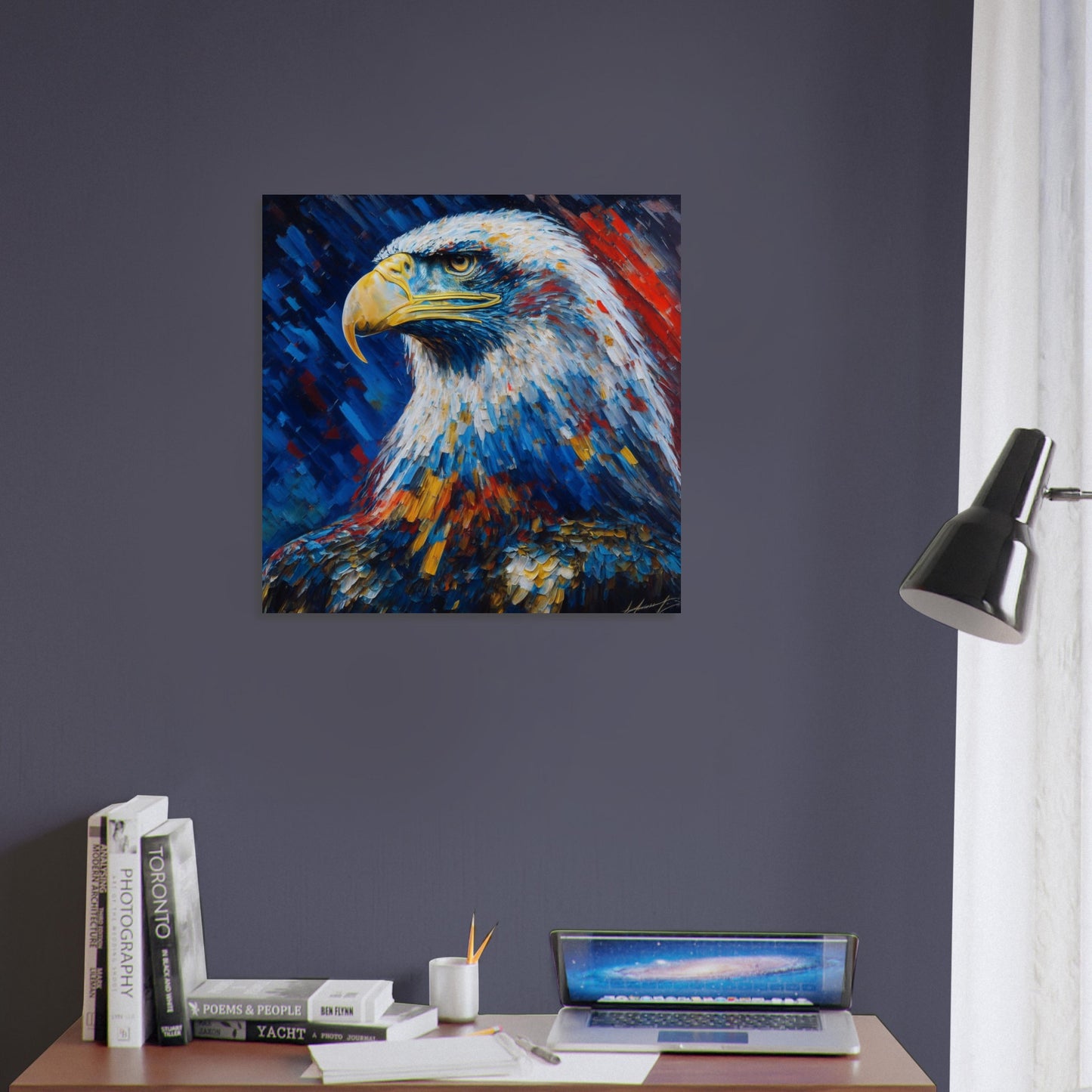 Nature Theme, Printed Wall Art, Bald Eagle, Foam Backing, Perfect Gift.